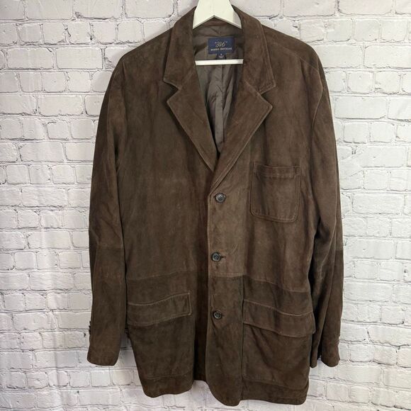 Brooks Brothers 365 Brown Suede Sports Coat Blazer Size XL - Picture 1 of 11